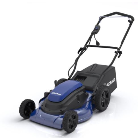 mower kobalt lawn electric corded push deck amp width retail mulching lowe today