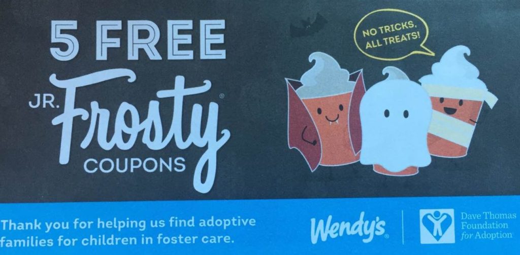 Wendy’s Halloween Coupon Book 5 Free Jr. Frosty Coupons