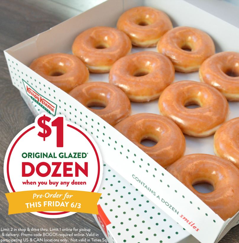 Krispy Kreme Buy One Dozen Get One Dozen For 1